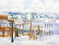 Main Street Breckenridge watercolor print