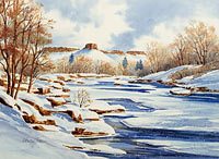 South Table Mountain watercolor print